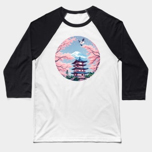 Japanese House by the Mountain Baseball T-Shirt